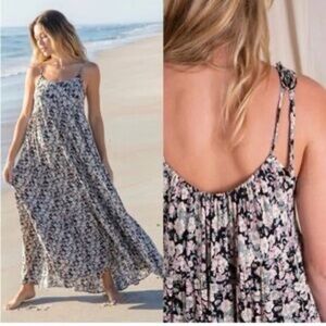 Natural Life Floral Wide Leg Jumpsuit